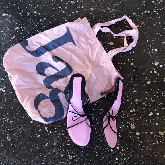 JAGGAR String Sandals Black Leather Straps Heel 40 - Picture 3 of 7